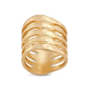 Bella Uno Layered Gold Tone Finger Ring