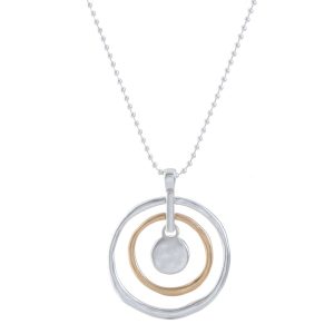 Bella Uno 2 Tone Multi Rings Pendant Necklace
