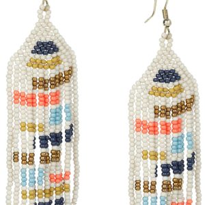 Ink + Alloy Dolly Colorblock Beaded Fringe Earrings