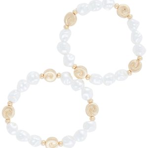 Beach Chic Pearl Stretch Bracelet Set