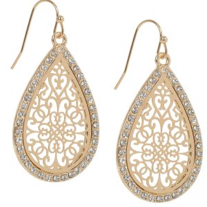 Anne Klein Teardrop Filgree Earrings