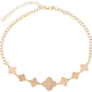 Bay Studio Gold Tone Gem Clover Necklace