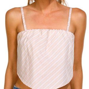 Jolie & Jolie Juniors Asymmetrical Stripe Crop Top