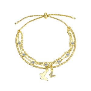 Footnotes Boxed Butterfly CZ Bracelet