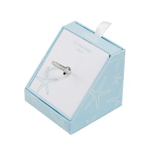 Ocean Treasures Boxed Crystal Elements Silver Tone Band Ring