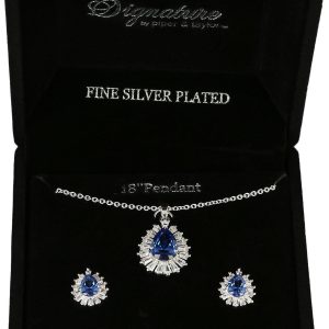 Signature Sapphire Teardrop Necklace & Earrings Set