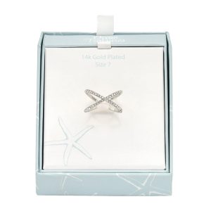 Ocean Treasures Silver-Tone Round Stone Wrap Band Ring