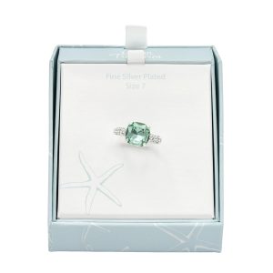 Ocean Treasures Boxed Crystal Cushion Cut Ring