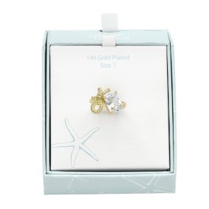 Ocean Treasures Boxed CZ Emerald Pave Twist Ring