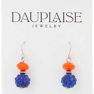 UF Gator Double Beaded Drop Earrings by Dauplaise Jewelry
