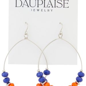 UF Gator Beaded Wire Hoop Earrings by Dauplaise Jewelry