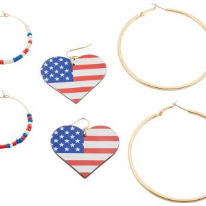 Americana 3 pc Patriotic Earring Set
