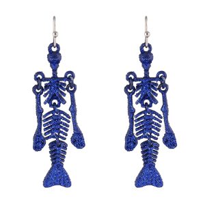 UNCAS Skeleton Mermaid Halloween Earrings