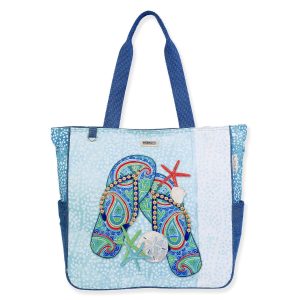 Sun N' Sand Tropical Flip Flop Shoulder Beach Tote Bag