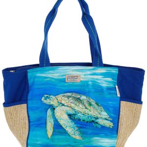 Sun N' Sand Straw Turtle Beach Tote Bag