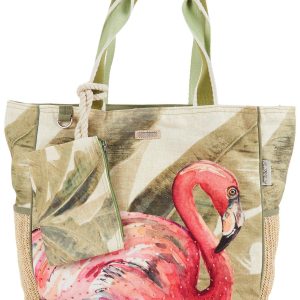 Sun N' Sand Flamingo Palms Beach Tote Bag