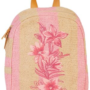 Vera Bradley Mini Candy Pink Stripe Straw Backpack
