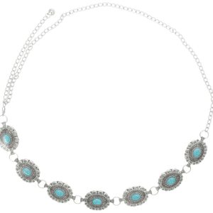 White Mountain Silver Western Chain Belt