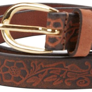 Glorida Vanderbilt Womens Embossed Genuine Leather Belt