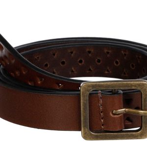 Glorida Vanderbilt Womens Textured Genuine Leather Belt