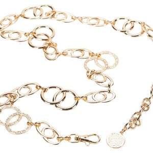 Vince Camuto Womens Double Gold Chain Link Belt