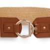 Vince Camuto Womens Circle Bar Raffia Stretch Belt