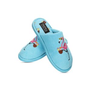 Womens Flamingo Lemons Terry Slide Slippers