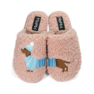 Me Moi Womens Doggone Silly Hard Bottom Plush Slippers