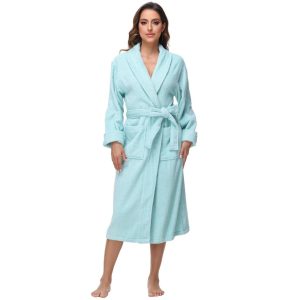 INK + IVY Womens Solid Cotton Terry Robe
