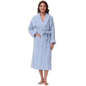 INK + IVY Womens Solid Cotton Terry Robe