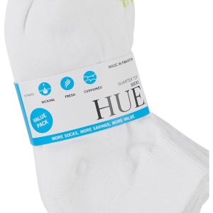 Hue Womens 6 Pk Sports Quarter Socks