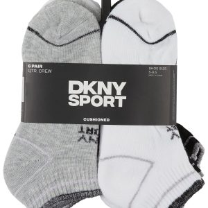 DKNY Womens 6 Pk. Qaurter Crew Cushioned Socks