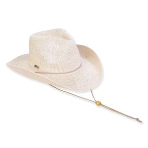 Sun N' Sand Womens Ivory 3 In. Brim Western Hat