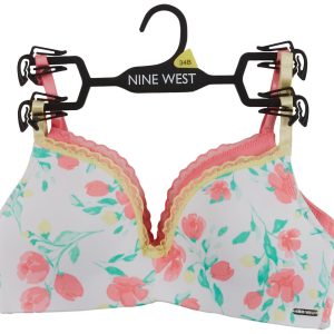 Nine West Womens 3 Pk Push Up Lace Trim Bras