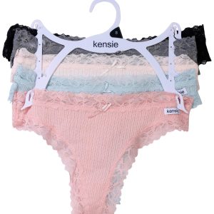 Kensie Womens 5 Pk Lace Thong Underwear