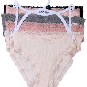 Kensie Womens 5 Pk Lace Bikini Underwear