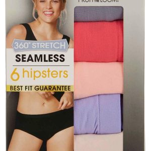 Fruit of the Loom Womens 6 Pk. Solid Seamless Hipsters