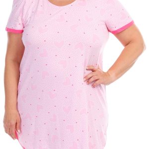 Cuddl Duds Plus Heart Print Short Sleeve Sleepshirt