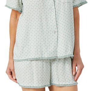 Jaclyn Womens Cowrie Short Sleeve Pajama Set