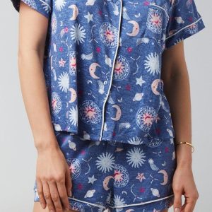 Derek Heart Womens 2 Pc Notch Collar Pajama Shorts Set