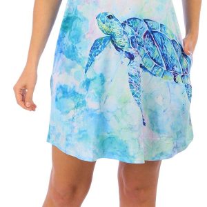 Art & Sol Sleepwear Womens Turtle Sleeveless Pocket Dress