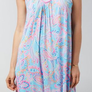 Ellen Tracy Womens Print Short Sleeve Chemise Nightgown