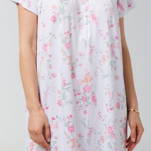 Laura Ashley Womens Floral Short Sleeve Nightgown