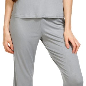 Nicole Miller Womens 2 Pc Solid Pajama Pants Set