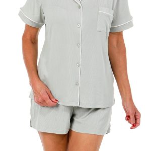 Nicole Miller Women's 2 Pc Ribbed Sleepwear Set