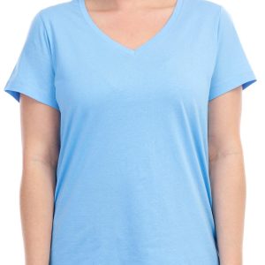 Hue Womens Solid Short Sleeve V-Neck Sleep Tee