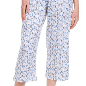 Hue Womens Margarita Print Drawstring Sleep Capris