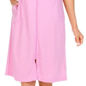 Jasmine Rose Womens 42 in. Zip Up Short Sleeve Robe