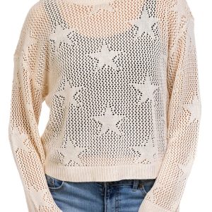 Madden Girl Juniors Open Knit Star Sweater