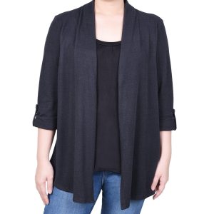 NY Collection Petite 3/4 Sleeve Two In One Top